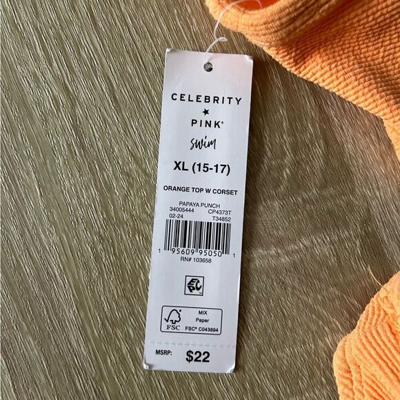 NWT … CELEBRITY PINK SWIM “Size: XL - (15-17)” Swimsuit - Picture 4 of 9